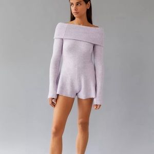 Urban Outfitters Lavender Off-Shoulder Romper